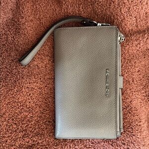 Michael Kors Taupe Leather Wristlet